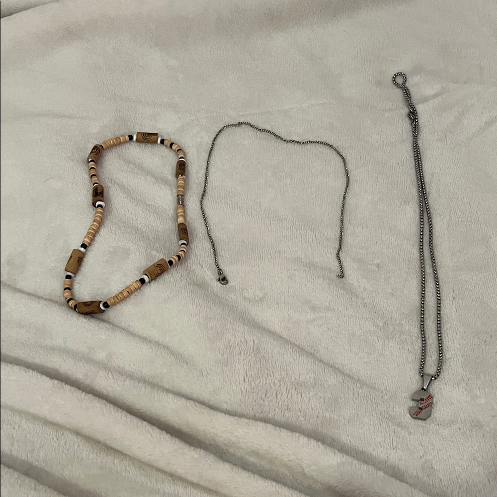 Beaded Brown and Silver Women's Necklace Set - Unbranded